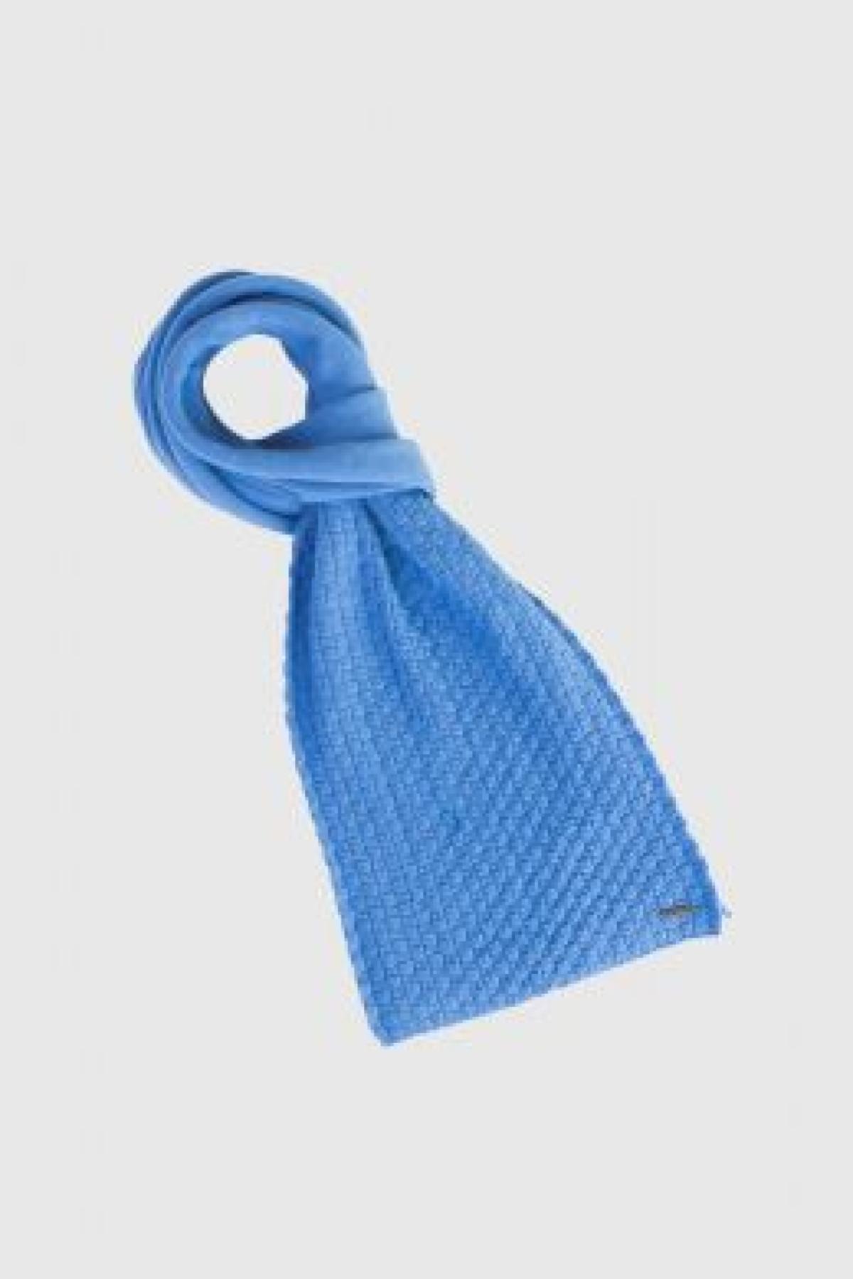 Sky Merino Wool Basket Knit Muffler | KIds